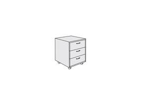 Тумба подкатная с 3 ящиками_NXT16330301_Next_тёмный дуб
