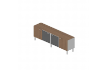 DADO Греденция L200, стекло + дерево_DADO wooden+glass do..._стекло бел/орех