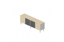 DADO Греденция L200, стекло + дерево_DADO wooden+glass do..._стекло бел/дуб светлый