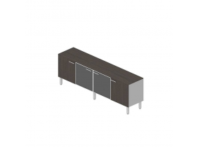 DADO Греденция L200, стекло + дерево_DADO wooden+glass do..._стекло бел/дуб темный
