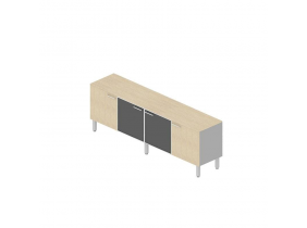 DADO Греденция L200, стекло + дерево_DADO wooden+glass do..._стекло бел/дуб светлый