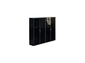 GALA Шкаф для бумаг+гардероб_ELLIB041 BLACK_Sirius_венге